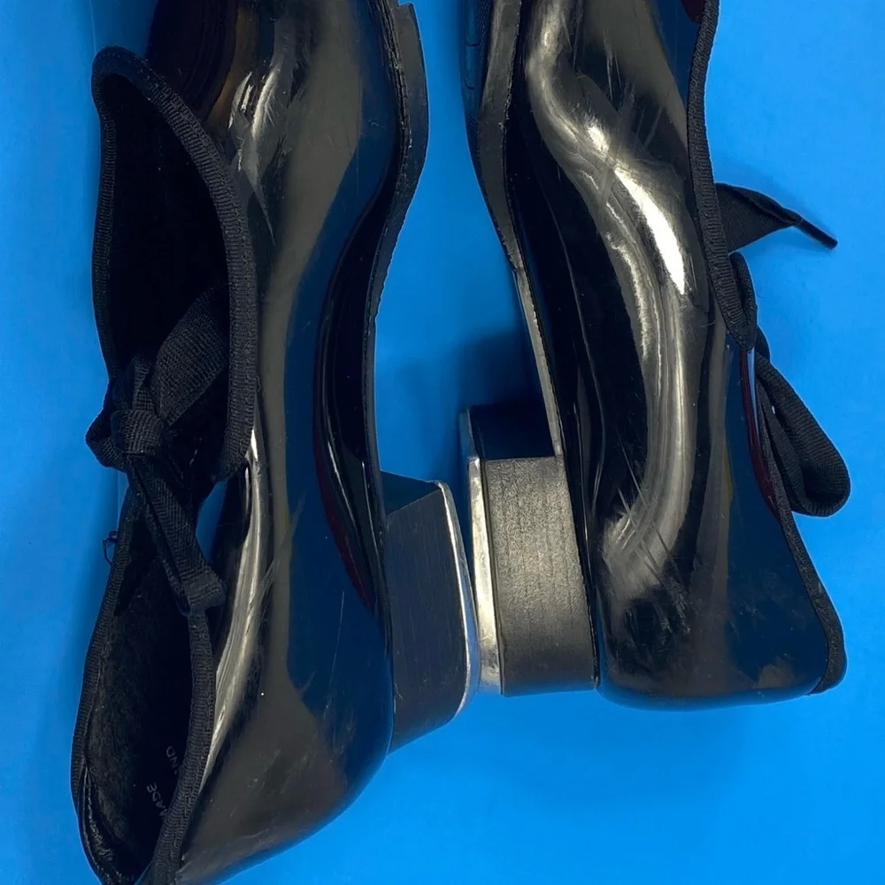 Capezio TeleTone Tap Dance Shoes Black Patent SIZE 7M